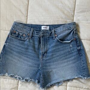Pistola Distressed Mid-Blue Denim Cutoff Shorts